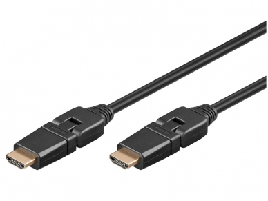 HDMI kabelis 5m 1080p 1.4 su pasukamomis 360L jungtimis 1