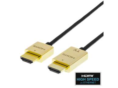 HDMI kabelis 5m 4K juodas, 3.6mm storio