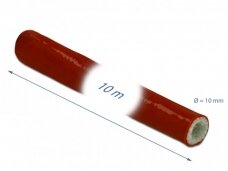 Karščiui atsparus silikoninis vamzdelis 10mm 10m, raudonas