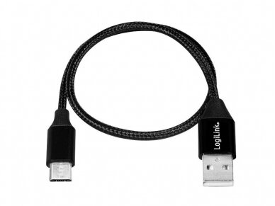 Kabelis USB A - micro USB B,0.3m, USB 2.0 1