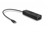 Keitiklis USB-C į 3xUSB 3.0 ir Gigabit Ethernet