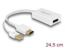 Keitiklis HDMI į DisplayPort 4K60, USB maitinimas