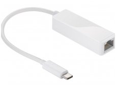 Keitiklis USB-C į LAN 10/100/1000, baltas