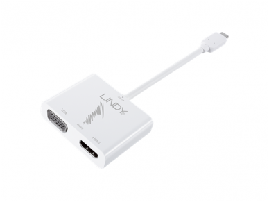 Keitiklis USB-C 3.1 į HDMI 4K, VGA 1920x1200p, MST Hub