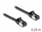 Komutacinis kabelis 0,25m U/FTP Cat8.1, 4.2mm, juodas TPE