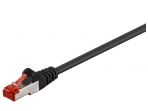 Komutacinis kabelis 0,5m S/FTP Cat6 Pimf, juodas LSZH CU