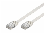 Komutacinis kabelis 10m UTP Cat6 plokščias, baltas CU