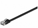 Komutacinis kabelis 15m UTP Cat6 plokščias, juodas CU