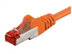 Komutacinis kabelis 1m S/FTP Cat6 Pimf, oranžinis LSZH CU