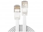 Komutacinis kabelis 1m U/FTP Cat6A, plokščias, baltas