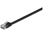 Komutacinis kabelis 3m UTP Cat6 plokščias, juodas CU