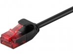 Komutacinis kabelis 3m UTP Cat6 SLIM 3.6mm, juodas CU