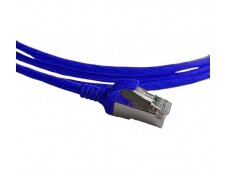 Komutacinis kab. 1.0m S/FTP 6A kat.,(Dia. 4,2mm) mėlynas