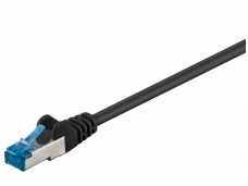 Komutacinis kabelis 0,25m S/FTP Cat6a Pimf, juodas LSZH CU