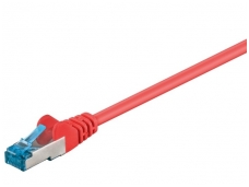 Komutacinis kabelis 0,25m S/FTP Cat6a Pimf, raudonas LSZH CU