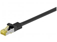 Komutacinis kabelis 0,25m S/FTP Cat7 Pimf, juodas LSZH CU