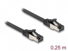 Komutacinis kabelis 0,25m U/FTP Cat8.1 plokščias, juodas TPE