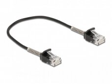 Komutacinis kabelis 0,25m UTP Cat6A 3.6mm, juodas CU