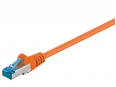 Komutacinis kabelis 0,5m S/FTP Cat6a Pimf, oranžinis LSZH CU