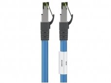 Komutacinis kabelis 0,5m S/FTP Cat8.1 Pimf, mėlynas LSZH CU