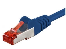 Komutacinis kabelis 0,5m S/FTP Cat6 Pimf, mėlynas LSZH CU