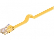 Komutacinis kabelis 0,5m UTP Cat6 plokščias, geltonas CU