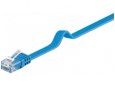 Komutacinis kabelis 0,5m UTP Cat6 plokščias, mėlynas CU