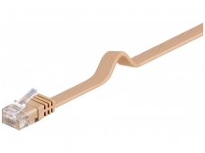 Komutacinis kabelis 0,5m UTP Cat6 plokščias, šv. rudas CU