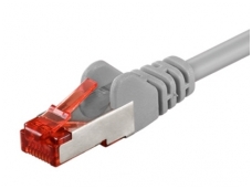 Komutacinis kabelis 1,5m S/FTP Cat6 Pimf, pilkas LSZH CU