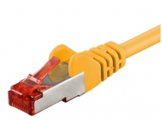Komutacinis kabelis 1m S/FTP Cat6 Pimf, geltonas LSZH CU