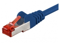 Komutacinis kabelis 1m S/FTP Cat6 Pimf, mėlynas LSZH CU