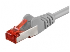 Komutacinis kabelis 1m S/FTP Cat6 Pimf, pilkas LSZH CU