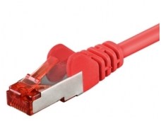 Komutacinis kabelis 1m S/FTP Cat6 Pimf, raudonas LSZH CU
