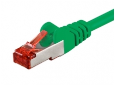 Komutacinis kabelis 1m S/FTP Cat6 Pimf, žalias LSZH CU