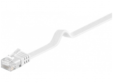 Komutacinis kabelis 20m UTP Cat6 plokščias, baltas CU