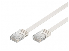 Komutacinis kabelis 5m UTP Cat6 plokščias, baltas CU