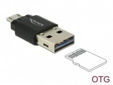 Kortelių skaitytuvas USB 2.0 MicroSD, OTG