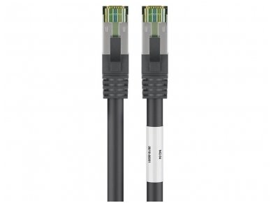 Komutacinis kabelis 0,25m S/FTP Cat8.1 Pimf, juodas LSZH CU
