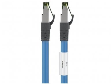 Komutacinis kabelis 0,25m S/FTP Cat8.1 Pimf, mėlynas LSZH CU 1