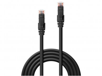 Komutacinis kabelis 0.3m U/UTP Cat6, juodas, LSZH 1