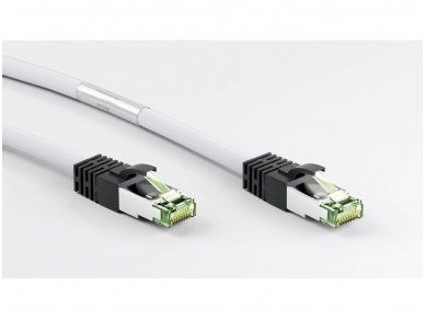 Komutacinis kabelis 0,5m S/FTP Cat8.1 Pimf, baltas LSZH CU 2