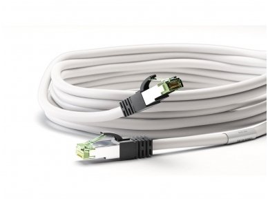 Komutacinis kabelis 0,5m S/FTP Cat8.1 Pimf, baltas LSZH CU 3