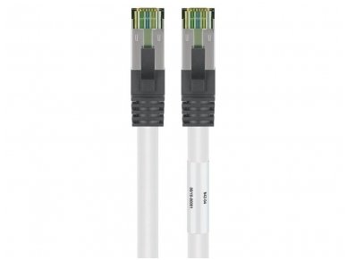 Komutacinis kabelis 0,5m S/FTP Cat8.1 Pimf, baltas LSZH CU