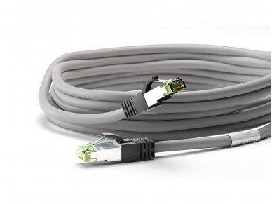 Komutacinis kabelis 0,5m S/FTP Cat8.1 Pimf, pilkas LSZH CU 3
