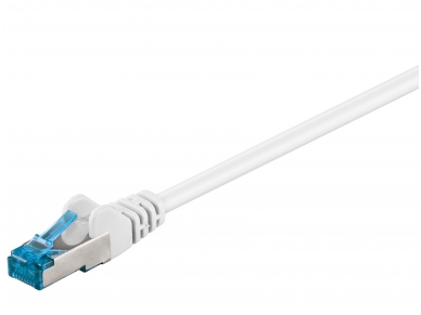 Komutacinis kabelis 1,5m S/FTP Cat6a Pimf, baltas LSZH CU