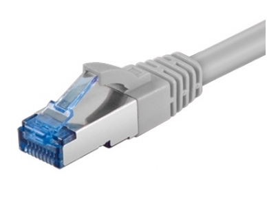 Komutacinis kabelis 1,5m S/FTP Cat6a Pimf, pilkas LSZH CU