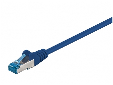 Komutacinis kabelis 1m S/FTP Cat6a Pimf, mėlynas LSZH CU