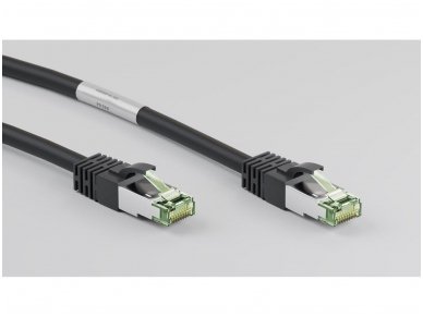 Komutacinis kabelis 1m S/FTP Cat8.1 Pimf, juodas LSZH CU 2