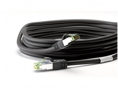 Komutacinis kabelis 1m S/FTP Cat8.1 Pimf, juodas LSZH CU 3