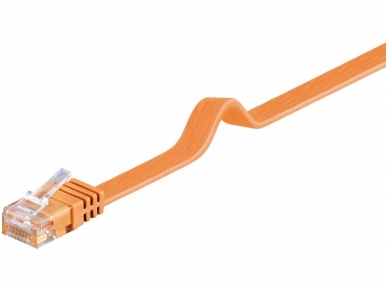 Komutacinis kabelis 1m UTP Cat6 plokščias, oranžinis CU